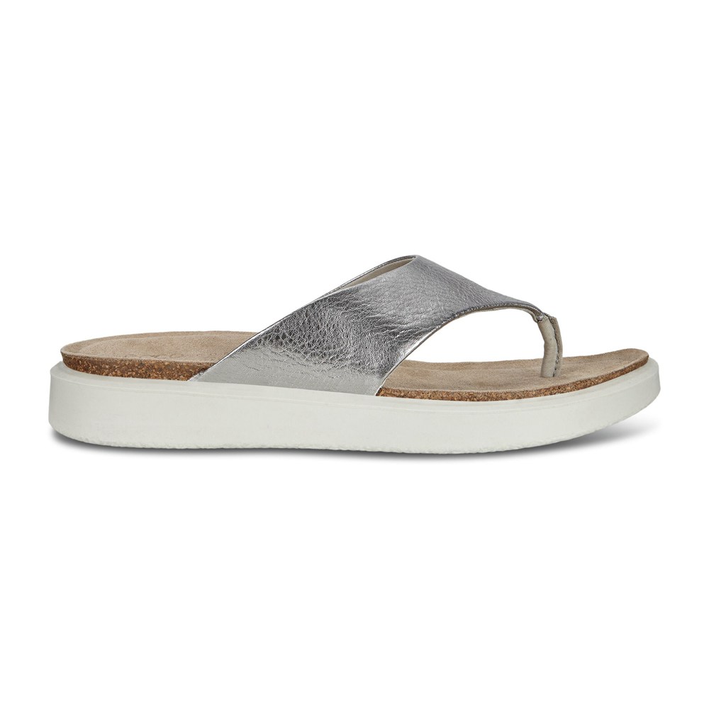 Sandalias Mujer - ECCO Corksphere Thong - Plateados - MUW617428